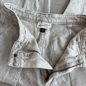 Beige Wide Leg Cropped Jean